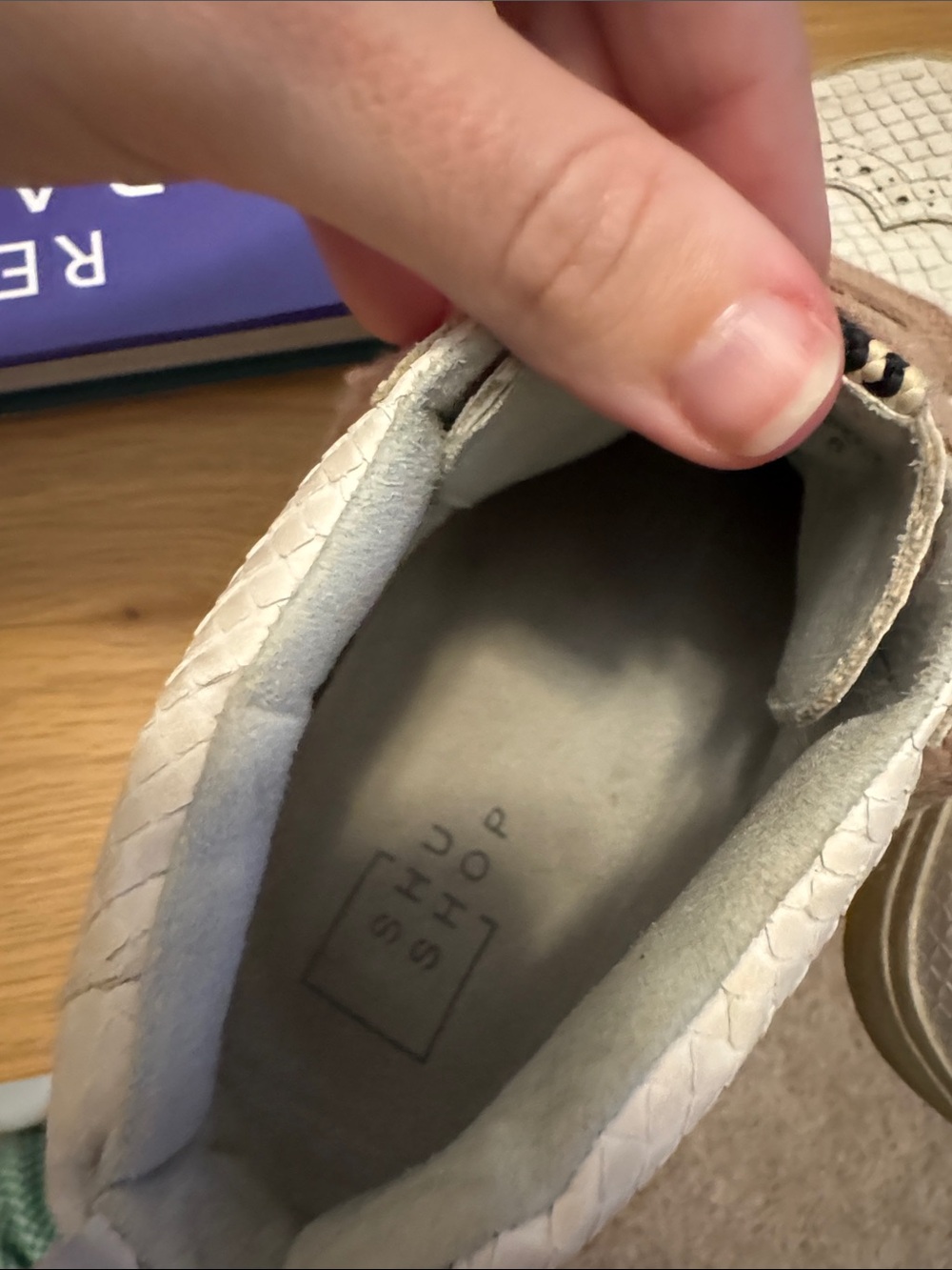 High Top Star Accent Sneakers in Cream and Taupe - Picture 7 of 7
